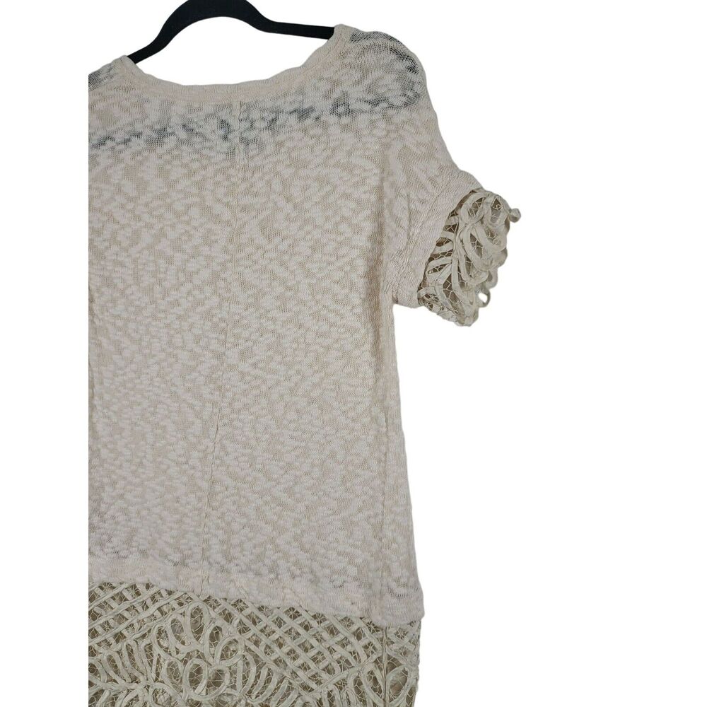 Saturday Sunday Anthropologie‎ Sweater Top XS Womens Cream Lace Pullover Sheer - Picture 9 of 10